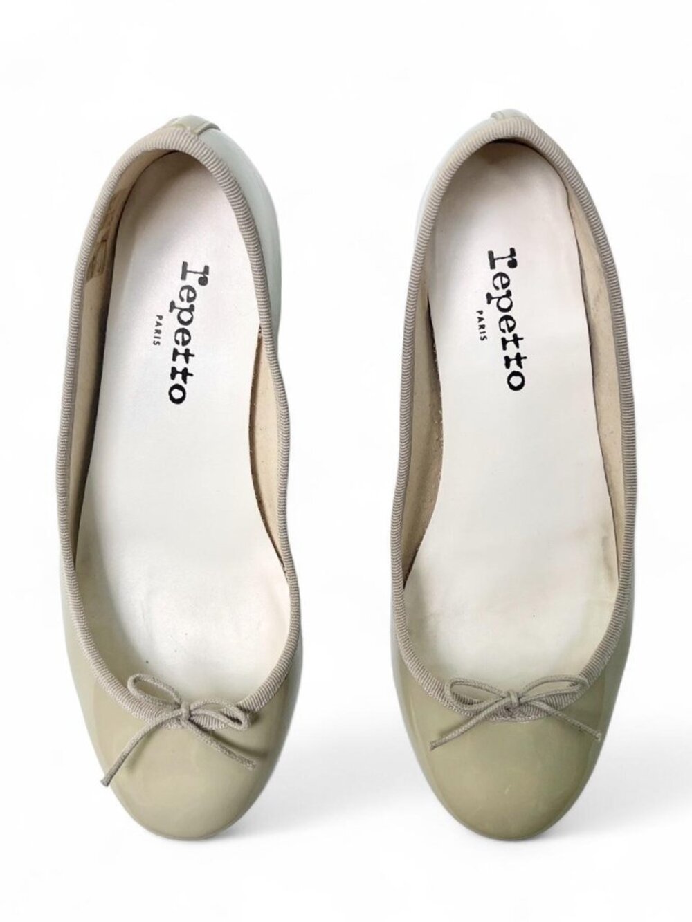 Repetto Camille Patent Leather Heels in Pastel Green - Size 37.5 EU/6-6.5 US